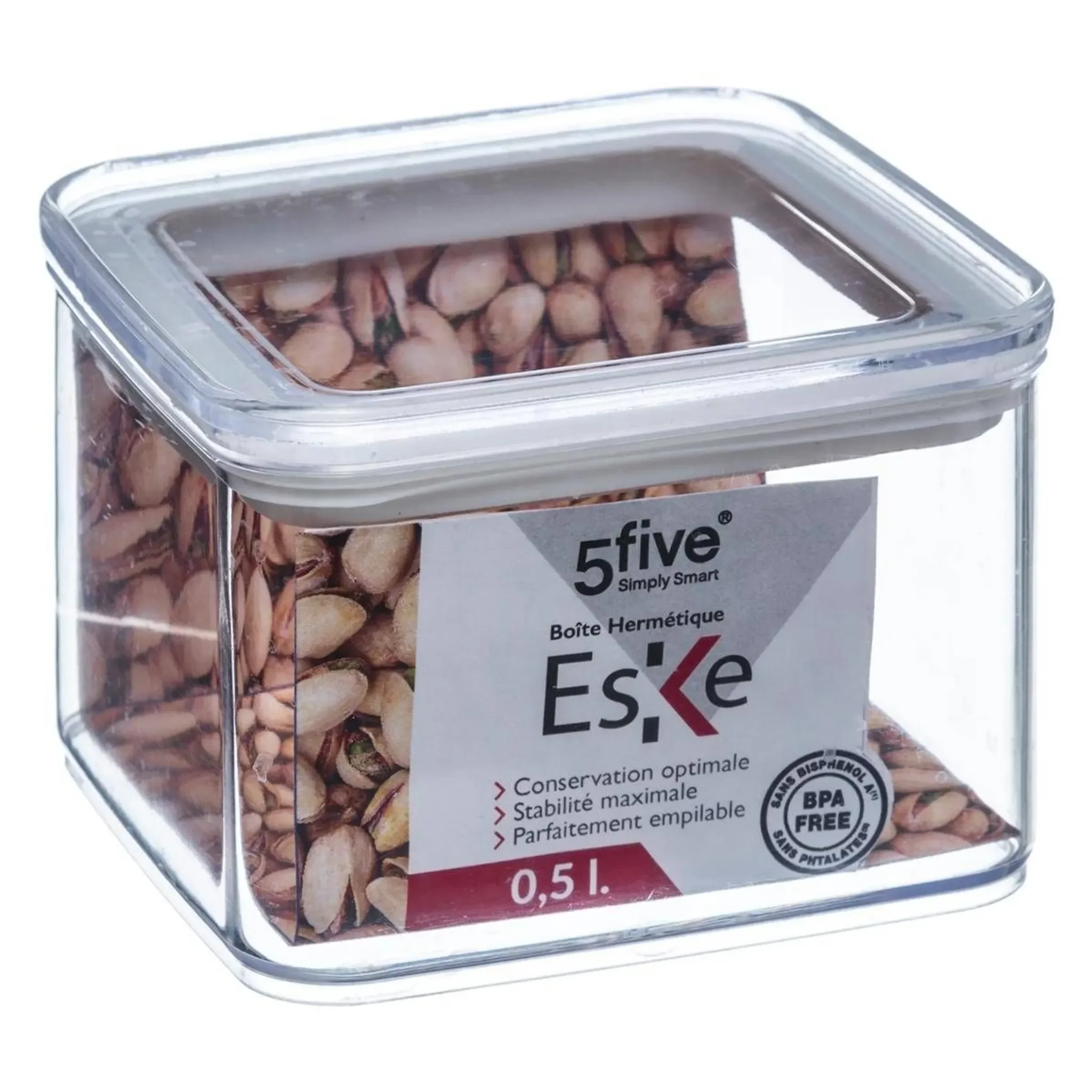 5five Simply Smart – Hermetische quadratische Dose "Eske" 0,5 l